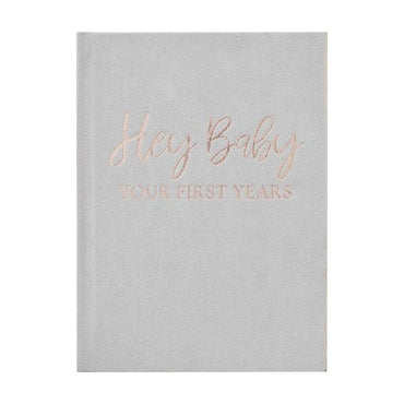 Baby in Bloom Grey Suede My Baby Foiled Guest Book 21cm x 16cm Each