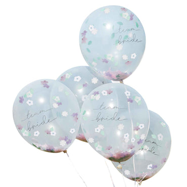 Boho Bride Team Bride Flower Confetti Filled Balloons 30cm 5pk