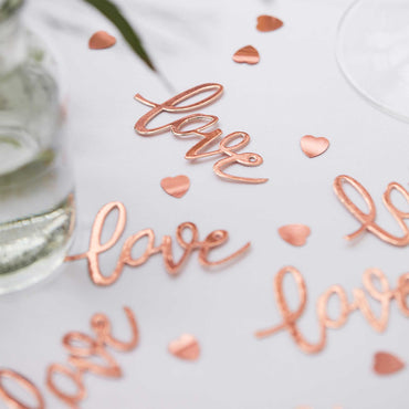 Botanical Wedding Confetti Bronze 'Love' Cards 13g - Party Savers