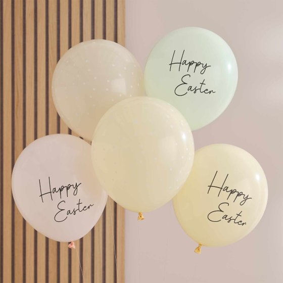 Hey Bunny Pastel Happy Easter Balloons 30cm 5pk