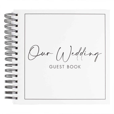 Contemporary Wedding Black & White Wedding Guest Book 21.5cm x 21.5cm Each