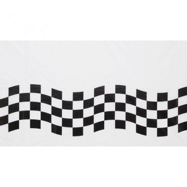 Black & White Check Paper Tablecover Border Print 137cm x 259cm Each