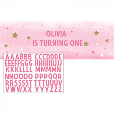 One Little Star Girl Giant Party Banner Personalize It