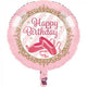 45cm Twinkle Toes Happy Birthday Ballet Slippers Foil Balloon