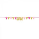 Banner Pennant one Gold & Pink Glittered 20cm x 2.74m