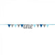 Banner Pennant one Silver & Blue Glittered 20cm x 2.74m