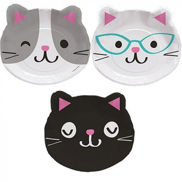 Purrfect Party Dinner Plates Shaped Paper 23cm