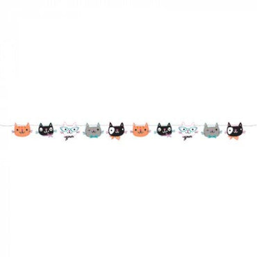 Purrfect Party Cats Shaped String Banner 14cm x 1.7m