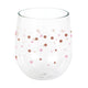 Rose Gold Dots Stemless Plastic Wine Glass