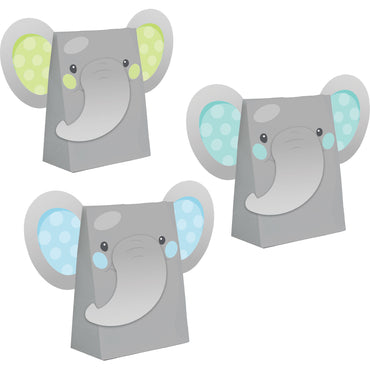 Enchanting Elephant Boy Paper Treat Bags & Attachments 18cm x 11cm 8pk - Party Savers