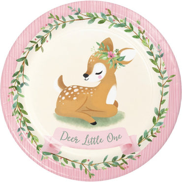 Deer Little One Dinner Paper Plates 22cm 8pk