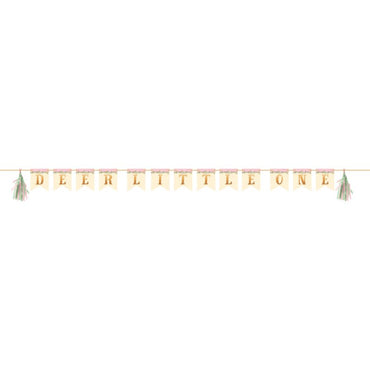 Deer Little One Shaped Ribbon Banner with Tassels Each