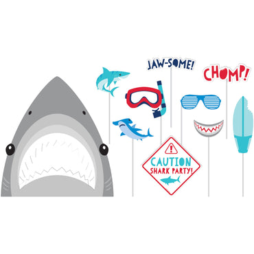 Shark Photo Booth Props Assorted Designs 10pk
