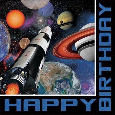 Space Blast Lunch Napkins Happy Birthday