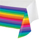 Rainbow Tablecover Plastic Border Print Plastic 137cm x 259cm