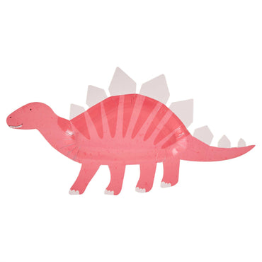 Dino Pink Dinosaur Paper Plates 30cm x 16cm 8pk