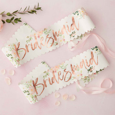 Floral Hen Party Bridesmaid Sashes - Party Savers