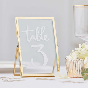 Gold Wedding Gold Standing Frames - Party Savers