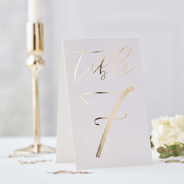 Gold Wedding Table Card Numbers - Party Savers