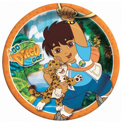 Go Diego Go Lunch Plates 23cm 8pk - Party Savers