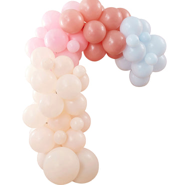 Happy Everything Balloon Arch Backdrop Rainbow Muted Pastels