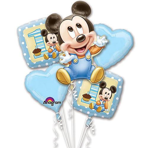 Baby Mickey Mouse Balloon Bouquet 5pk - Party Savers