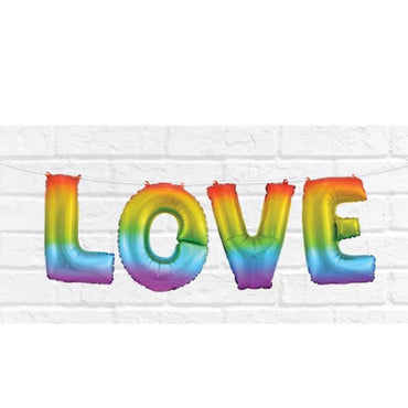 Love Rainbow Letter Foil Balloon - Party Savers