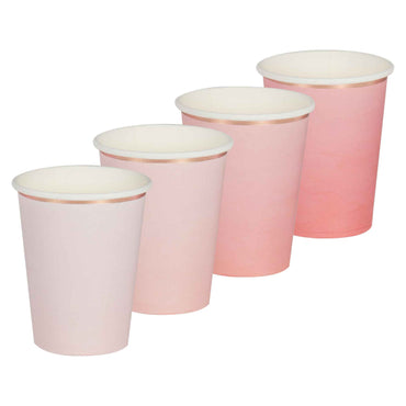 Mix It Up Pink & Rose Gold Ombre Foil Cups 9cm x 7cm 8pk
