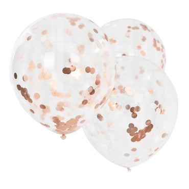Mix It Up Giant Rose Gold And Blush Confetti Balloons 60cm 3pk
