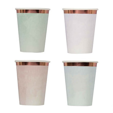 Mix It Up Pastel Mixed Pack Foiled Paper Cups 266ml 8pk