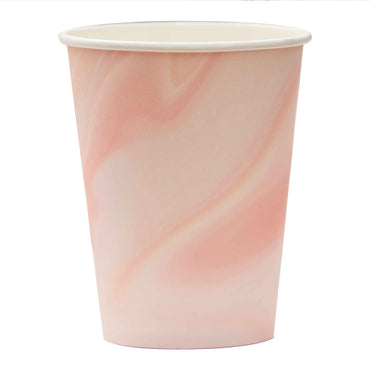 Mix It Up Pink Marble Paper Cups 266ml 8pk