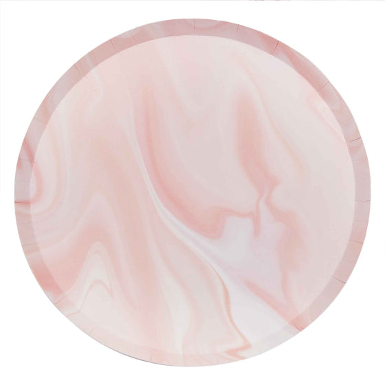 Mix It Up Pink Marble NPC Paper Plates 25cm 8pk