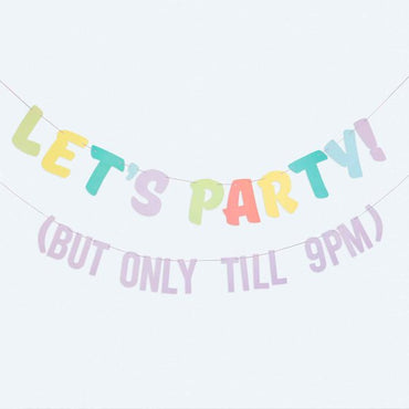 Mix It Up Brights Let's Party! But Only Till 9pm Bunting 2m 2pk