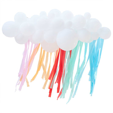 Mix It Up White & Brights Balloon Garland & Streamers Balloon Backdrop 53pk