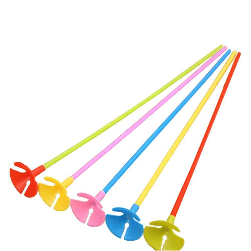 Coloured Balloon Sticks & Cups 6pk - Party Savers
