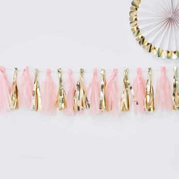 Oh Baby Tassel Garland Pink And Gold - Party Savers