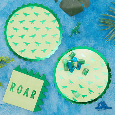 Roar Shaped Paper Plates 23cm - Party Savers