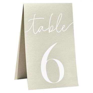 Sage Wedding Card 1-12 Wedding Table Numbers 12pk