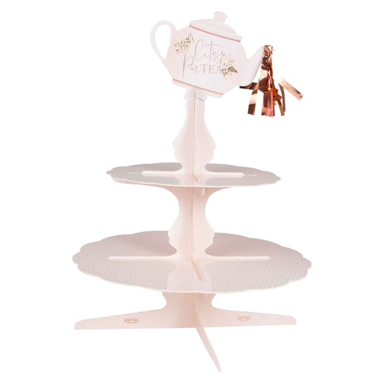 Lets Par Tea Floral Tea Pot Cake Stand 36cm x 34.5cm Each