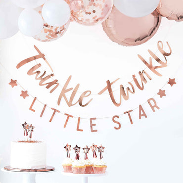 Twinkle Twinkle Bunting Rose Gold - Party Savers