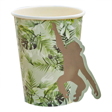 Wild Jungle Pop Out Monkey Paper Cups 266ml 8pk