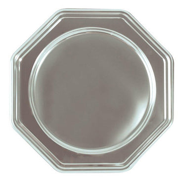 Silver Round Octagonal Platter 300mm 2pk - Party Savers