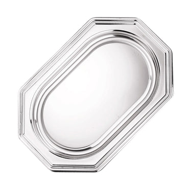 Silver Medium Rectangle Octagonal Platter 455mm x 305mm 2pk - Party Savers