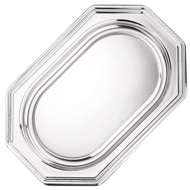 Silver Large Rectangle Octagonal Platter 550mm x 380mm 2pk - Party Savers