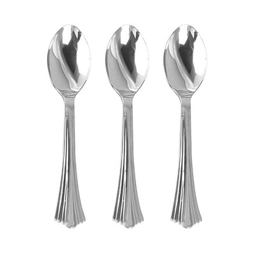 Silver Plastic Spoon 16pk - Party Savers