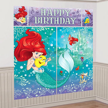 Ariel Dream Big Plastic Scene Setter Wall Decorating Kit 5pk - Party Savers