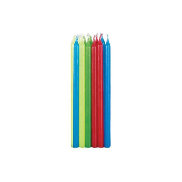 Assorted Bright Candles 12.5cm 12pk - Party Savers