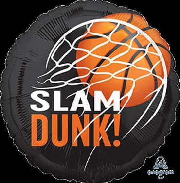 Nothin' but Net Slam Dunk Basketball Foil Balloon 45cm Each