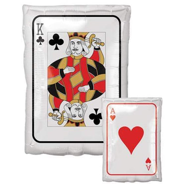 Rol the Dice King and Ace Card Foil Balloon 30cm x 43cm Each