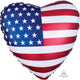 Satin Infused Patriotic Heart Flag Foil Balloon 45cm Each